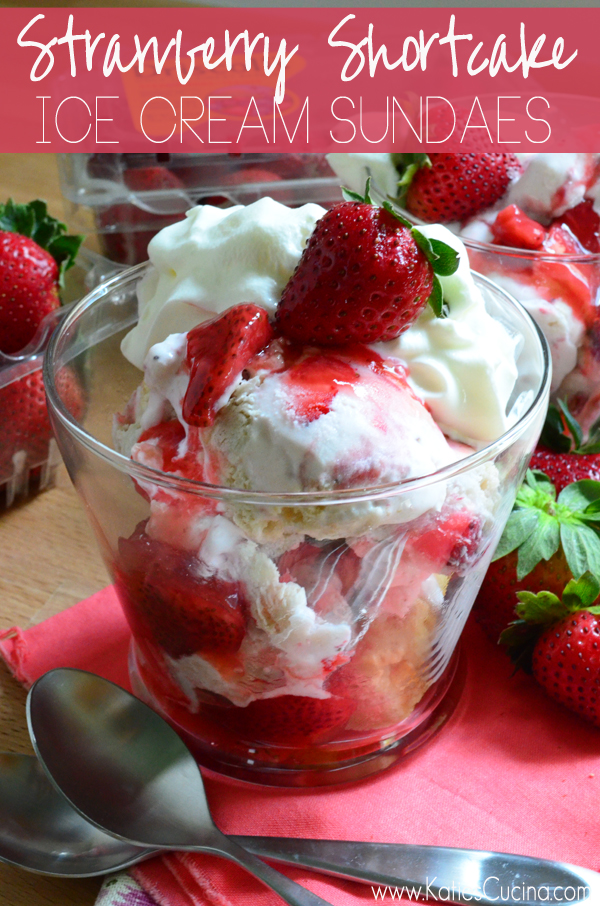 Strawberry Shortcake Ice Cream Sundaes