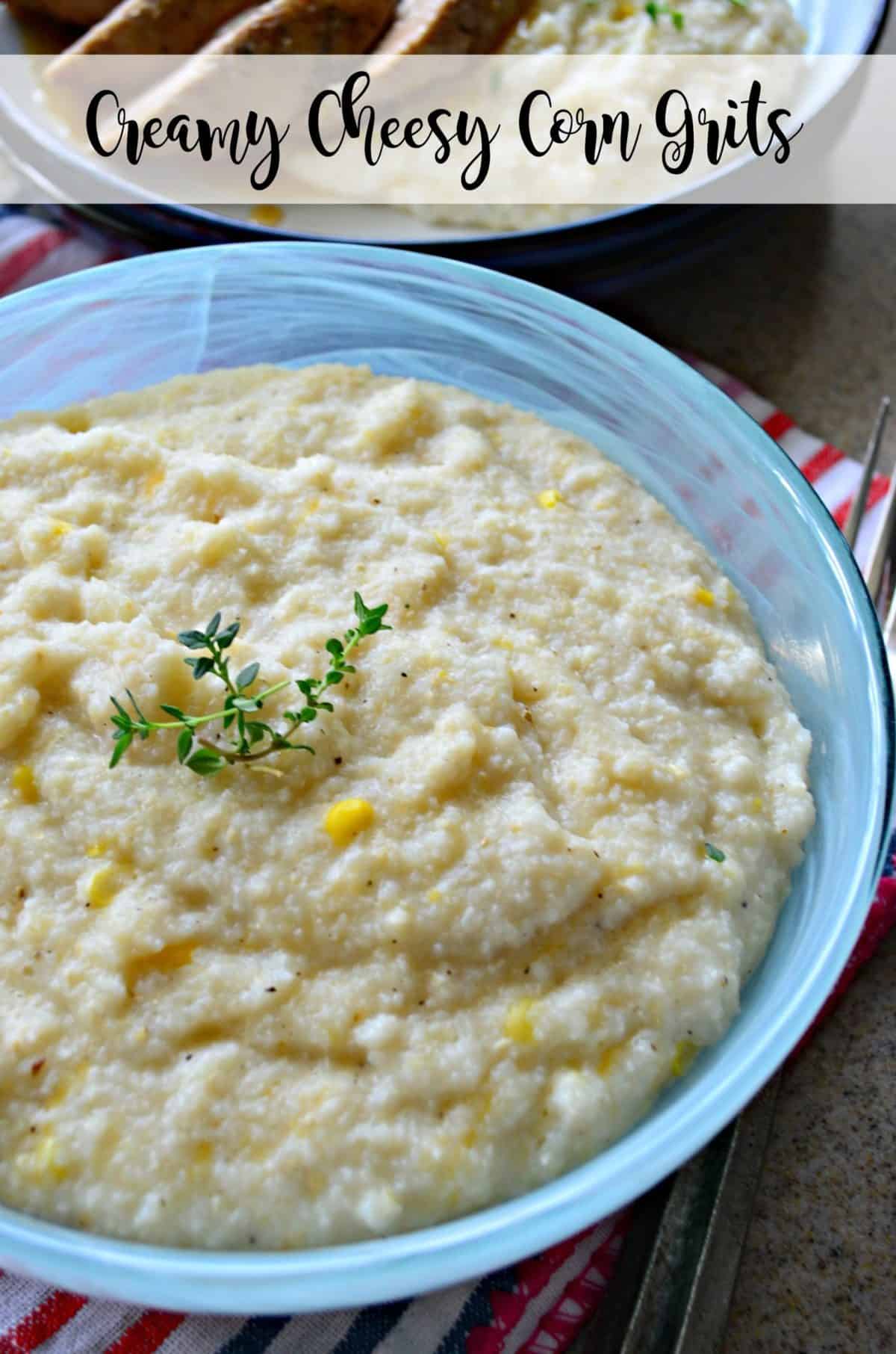 Creamy Cheesy Corn Grits - Katie's Cucina