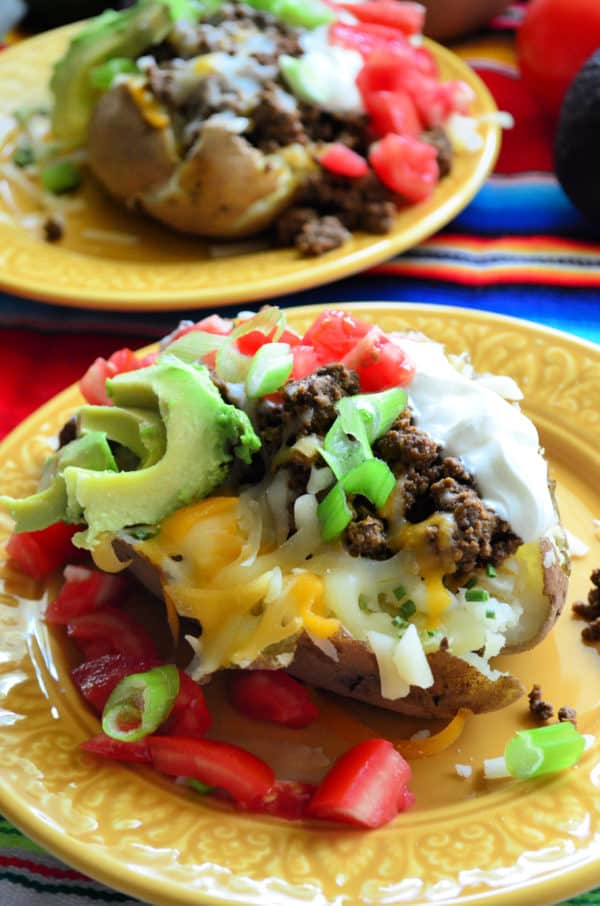 Loaded Taco Baked Potatoes Recipe Katies Cucina 7790