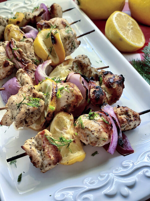 Greek Chicken Kabobs - Katie's Cucina