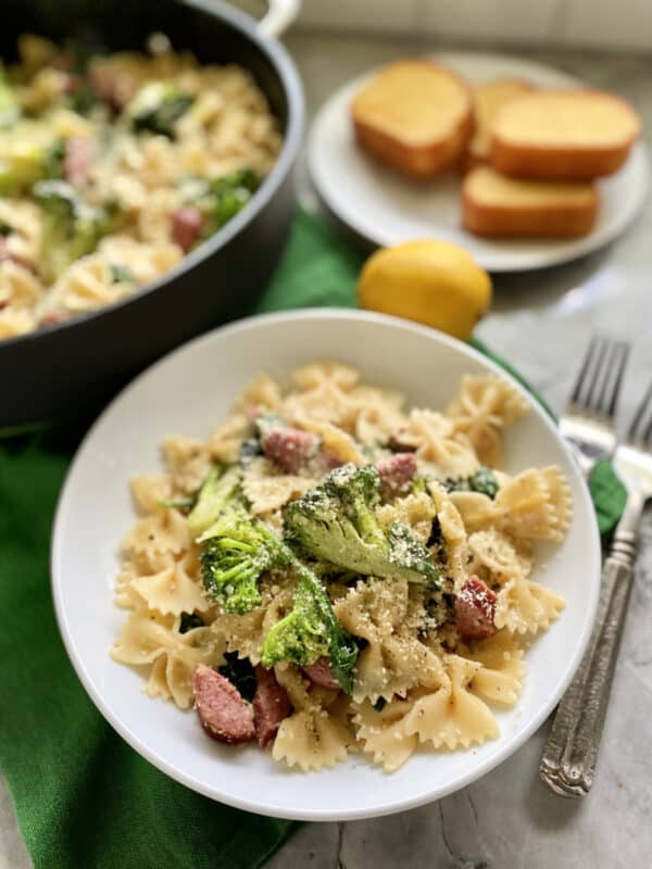 One Pot Kielbasa And Broccoli Pasta - Katie's Cucina